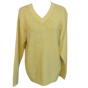 Ermenegildo Zenga Yachting sweater yellow cotton V Neck longsleeve size M